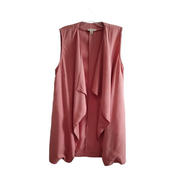 Elaine Rose Open Draped Cardigan Cover Womens Medium Pink Rose Long - Picture 1 of 8